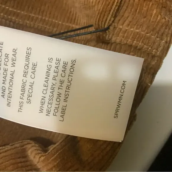 New SPRWMN Corduroy 5 Pocket Micro Flare Mid Rise Pantscamel Brown